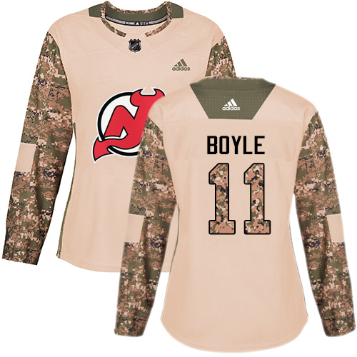 Adidas Devils #11 Brian Boyle Camo Authentic Veterans Day Women's Stitched NHL Jersey